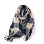 Paks talvine soe ruuduline disain sall Uus naiste kootud pashmina sallid ka&scaron;miirist sall Daami m&auml;his tutisallid One Size sinine