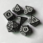 7 tk/partii mitmetahuline t&auml;ringukomplekt, kahev&auml;rviline t&auml;ring D4 D6 D8 D10 D% D12 D20 DND RPG lauam&auml;ngude jaoks
