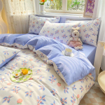 Neljaosaline puuvillane komplekt, kevad- ja s&uuml;gistr&uuml;kiga v&auml;ike v&auml;rske puhtast puuvillast tekikott, kolmeosaline voodilinade komplekt 1.2m bed sheet 3pcs