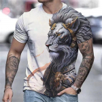 Vintage Animal Tops Meeste T-s&auml;rk Uus suvine l&uuml;hikeste varrukatega l&otilde;vi Vana tiigerhunt 3d prindiga Harajuku T-s&auml;rk p&uuml;hade vabaajar&otilde;ivad S
