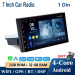 Universaalne 1 Din 7 9 10 2+32G Android Radio Auto Android 9.1 autom&auml;ngija tugi Peegli lingi tagantvaade WIFI GPS BT FM rooliratta juhtimine 1din 7inch,carplay must