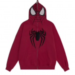 Street Hoodie Spider Punk T&otilde;mblukuga kapuuts Eriti suure mustriga dressipluus gooti Harajuku meeste naisteriided S punane