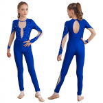 One Piece R&otilde;ivad Pikkade Varrukatega V&otilde;rklaiguline Paikamine Leotardid Jumpsuit Lapsed T&uuml;drukud Uisutamine Spordir&otilde;ivad 15-16 Years kuninglik sinine v&auml;rv