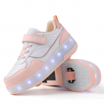 29-40 Laste kaherattaline lahtiv&otilde;tmine lamedaks spordijalatsiteks LED Bling Bling Kids helendavad tossud 36