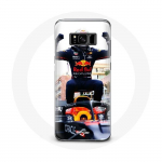 &Uuml;mbris Samsung Galaxy S8 Formula 1 Max Verstappen F1 Racing Driveri jaoks, must punane ja kollane