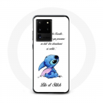 &Uuml;mbris Samsung Galaxy S20 Ultra Lilo ja Stitch Ohana Quote White jaoks