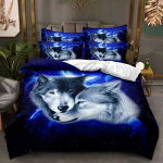 3D loomade voodipesukomplekt poistele Teismeliste toa Pehme suletekikott AU140 * 210 t&auml;issuuruses voodikate &uuml;he-/kahekohaline Wolf Prinditud tekikate AU Double 180x210cm