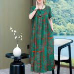 Suures suuruses elegantsed kleidid naistele vabaaja l&uuml;hikeste varrukatega vintage pikk kleit 5XL