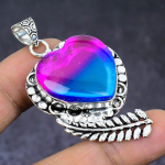 Natural Bi-Color Tourmaline Gemstone 925 Steling Silver Pendant 2.17 b2m49