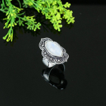 Natural Rainbow Moonstone Gemstone 925 Sterling Silver Gift Ring Size 6 o0z67