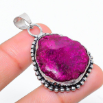 Natural Pink Solar Quartz Gemstone 925 Sterling Silver Pendant 1.77 c9c90