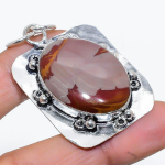 Natural Noreena Jasper Gemstone Handmade 925 Sterling Silver Pendant 2.09 h1f76