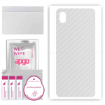 apgo Protective Skin Sticker for the back compatible with Samsung Galaxy A3 Core, Wrap Film, Foil, Vinyl - Pattern Transparent Carbon