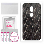 apgo Protective Skin Sticker for the back compatible with Wiko WIM Lite, Wrap Film, Foil, Vinyl - Pattern Carbon Black Pixel