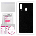 apgo Protective Skin Sticker for the back compatible with Samsung Galaxy A60, Wrap Film, Foil, Vinyl - Pattern Matte Black