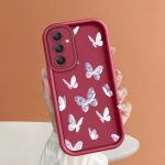 Pehme silikoonist ruudukujulise redeliga printimismustriga telefoni korpus T&auml;iskaanega kaamera p&otilde;rutuskindel kaitse kummist &uuml;mbris Samsungile Samsung A03 valge