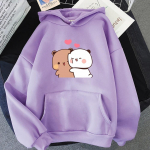 Multifilm Panda Bear Bubu ja Dudu Hoodiega naiste/meeste topid Kawaii tr&uuml;kitud Harajuku Ullzang O-kaelusega dressipluus, naissoost Harajuku Unisex XS helesinine v&auml;rv