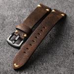 Kellarihm Kvaliteetne pragunenud ehtsast nahast rihm, 20 22 mm pruun pehme meeste k&auml;ev&otilde;ru, vana vintage stiil, k&otilde;rgekvaliteediline krakitud Getalia nahk 20mm