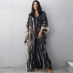 Bohemian Beach Kaftani kleidid naistele Lips Dye Suvine Maxi hommikumantel Suvine ujumistrikoo Cover Ups Puhkuse ujumiskost&uuml;&uuml;mid One Size valge