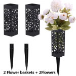 2 kimp simuleeritud kalmistulilli ja 2 tk matmiselillede korve valge roosi hortensia segatud simuleeritud lillekimpudega 2 flower baskets + 2 flowers