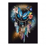 5D v&auml;rviliste kivide teemantkunsti komplekt Elav v&auml;limus unen&auml;op&uuml;&uuml;dja ​​liblikad meremustriga meisterdamine t&auml;iskasvanutele m&otilde;eldud kivide maalimise komplekt must