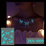 4 tk helendav helendav veekindel ajutise t&auml;toveeringuga kleebis Star Butterfly Flash Tatto Naiste meeste k&auml;te kehakunst v&otilde;lts t&auml;toveeringud