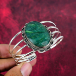 Emerald K&auml;ev&otilde;ru, 925 Sterling H&otilde;bedast mansetiga v&auml;&auml;riskividest ehted, K&auml;sitsi valmistatud k&auml;ev&otilde;ru h&auml;mmastavad ehted, kingitus talle Adjustable