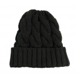 Naiste talvem&uuml;ts kootud paks &uuml;hev&auml;rviline elastne libisemisvastane soe k&uuml;lmakindel k&otilde;rvakaitse v&auml;ljal&otilde;ige hobusesaba auk Pehme keerdtekstuuriga nokam&uuml;ts must