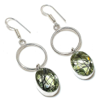 Black Rutile Gemstone Handmade 925 Sterling Silver Jewelry Earring 2.29 o0u77