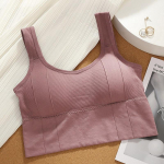 Hingav spordirinnahoidja p&otilde;rutuskindel k&auml;rbitud higistamisvastane sporditopp naiste &otilde;mblusteta joogarinnahoidja Push Up sportlik j&otilde;usaali treeningtopp One Size