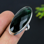 Green Tourmaline Gemstone Handmade 925 Sterling Silver Jewelry Ring Size 8 j2i40