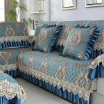 Four Seasons universaalne suur seelik-diivani kate Euroopa stiilis libisemiskindel diivanmatt Luksuslik elutuba pitsist padi diivanr&auml;tik 80x80x18cm