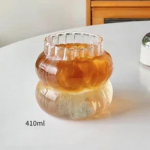 Ins Glass Cup Kuumakindel trummel Joogin&otilde;ud L&auml;bipaistev Teemahl Piim Kohvi Kruus Kodu Veeklaasid Triibuline Kruus 410/650/530ml glass