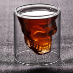 25 ml l&auml;bipaistev Crystal Skull Head Klaasist Tass Baari Club Fashion Kahekihiline Veiniklaas 1pcs