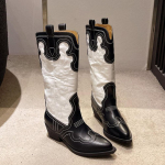 Vintage tikandid Cowgirli saapad Trendikad naiste l&auml;&auml;nelikud saapad, terava varbaga kesk s&auml;&auml;reosa Cowboy punk naiste kingad 39