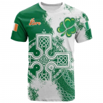Iirimaa Shamrocki mustriga T-s&auml;rk 3D prinditud T-s&auml;rk Meeste Naiste riided Vabaaja l&uuml;hikeste varrukatega T-s&auml;rgid O-kaelusega pullover Topid T&auml;navar&otilde;ivad M