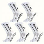 5 paari silikoonist t&auml;ppidega libisemiskindlad jalgpallisokid spordi sokid, v&auml;lisspordi sokid jalgpalli, jooksmise, jalgrattas&otilde;idu, matkamise jaoks 5pair valge