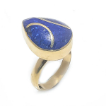 Natural Lapis Lazuli 925 Sterling Silver Jewelry Ring Size Adjustable t1m50