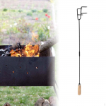 Camping Fire Stick Dust Removal Hook Multifunctional Easy to Assemble Wrought Iron Style A