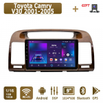 Android Carplay Autoraadio Toyota Camry V30 2001-2005 jaoks Multimeediapleier Pea&uuml;ksus Stereo GPS-navigatsioon BT WIFI 4+64GB 1+16GB hall