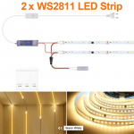 Nutikas adresseeritav piksliga LED-ribavalgusti 120LED/M 24V WS2811 voolava vee voolu j&auml;litav LED-valguslint ruumi treppide seinakaunistamiseks 10M-2PC