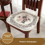 Kohandatud peene tikitud lilledega U-kujulised istmepadjad rihmadega Hiina stiilis puuvillane linane kontori kodu toolipadjad libisemiskindel t&otilde;mblukk 58x58cm