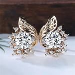 Bohemian Leaf Lille Must tsirkoonist r&otilde;ngask&otilde;rvar&otilde;ngad naistele Luksuslikud kullav&auml;rvi pulmaehted