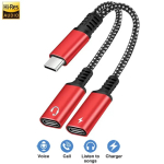 OTG 2 IN 1 USB C jaotur kahe t&uuml;&uuml;pi USB C k&otilde;rvaklappide pistikupesaga heliadapter PD 60 W kiirlaadija Samsung Huawei iPhone15 Xiaomi jaoks