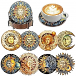 8 t&uuml;kki/komplekt teemantv&auml;rviga p&auml;ikesejumalanna mustriga alusaluseid koos sulgudega DIY rannaalused algajatele ja t&auml;iskasvanutele, kunsti- ja k&auml;sit&ouml;&ouml;tarbed kingitused 8PCS/Set