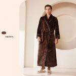 Suured s&uuml;gistalvised flanellist &ouml;&ouml;s&auml;rgid, paksendatud paari pika pidžaama hommikumantel koduriided meestele naistele M(40-60kg)