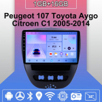 Android Carplay autoraadio Peugeot 107 Toyota Aygo Citroen C1 2005-2014 multimeediumipleieri peakomplekt Stereo GPS-navigatsioon BT WIFI 2+32GB 1+16GB