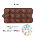 Kuum m&uuml;&uuml;k 3D vorm DIY j&auml;&auml;vaiguvorm loomapuuviljakoogi k&uuml;psetust&ouml;&ouml;riist tarretis puding kummikommid silikoonvormid &scaron;okolaadiga Flower