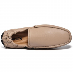 Ehtne Nahk Meeste Vabaaja Jalan&otilde;ud Itaalia Mokassiinid Loafers Slip-on Meeste Korterid Hingavad Meeste S&otilde;idujalatsid Paadikingad Pehmed Suured Suurused 38 khaki