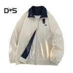 Meeste kampsun jakk rev, pikkade varrukatega t&otilde;mblukuga plekk, v&auml;rvi blokeeriv disain jakk jakk taskutega. Lahti istuv &uuml;ler&otilde;ivad M pruun